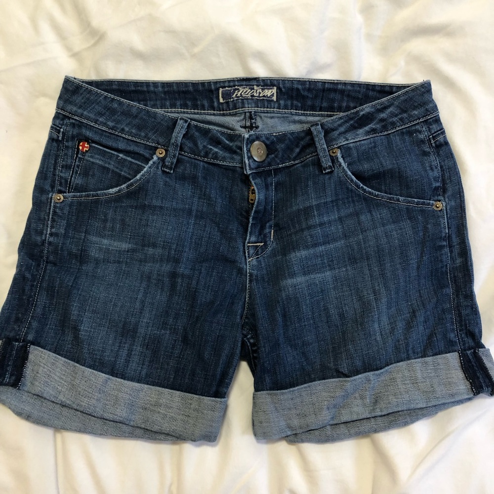 Hudson denim shorts with sewn cuffs